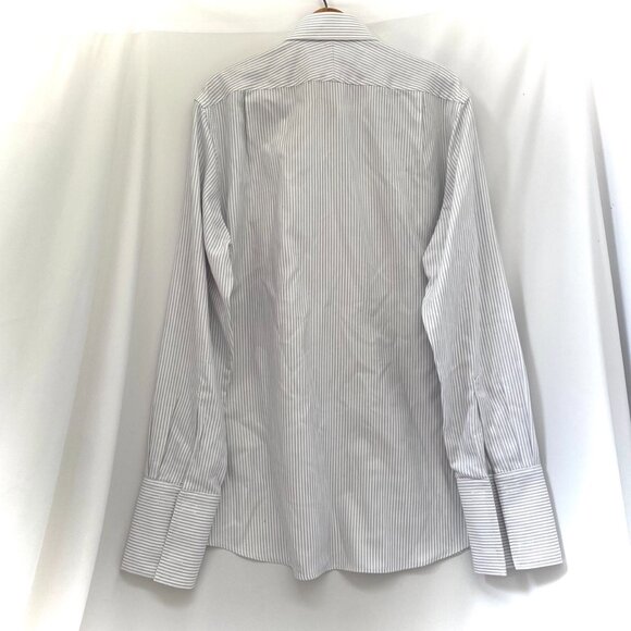 Charles Tyrwhitt Cotton Slim Fit Button Up Dress Shirt 16/35 Gray FRENCH CUFF - Picture 2 of 8